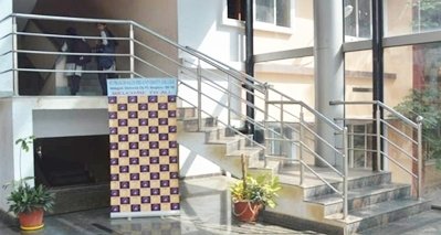 Entrance and staircase of St. Francis Sales P U College